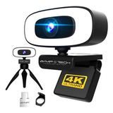 Avmptech 4k Webcam Con Micrófono Ligero Autococus Usb Web Ca
