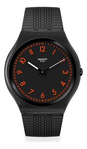 Reloj Swatch Skin Irony Brushed Red De Caucho Negro Ss07b106