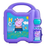 Lonchera Peppa Pig Niña Infantiles Botella Cilindro Agua Color Violeta