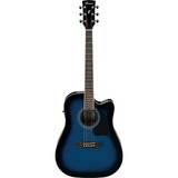 Guitarra Electroacústica Metálica Ibanez Pf15ece Azul