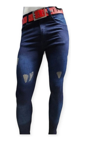 Pantalón Jeans Hombre Chupín Elastizado Sin Roturas Colores