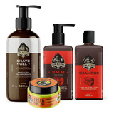 Kit Shave Gel Shampoo Balm Pomada Matte Barba Don Alcides