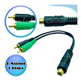 Cabo Rca Y 2 Machos 1 Fêmea Tech One Conector Banhado Ouro