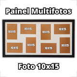 Painel Multifotos Quadro 8 Fotos 10x15 C/ Vidro P/ Parede