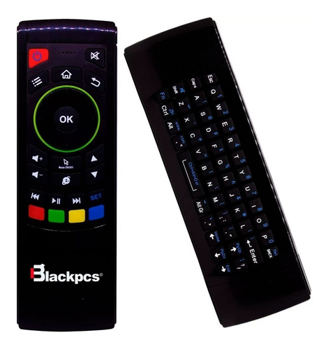 Control Teclado Blackpcs Basic Air Mouse Qwerty Negro Idioma Español Latinoamérica Color Del Teclado Negro