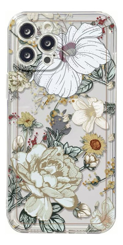 Funda Transparente Para iPhone Con Estilo Vintage Y Flores