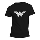 Playera Wonder Woman Logo 3 Blanco. Adulto Y Niño