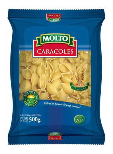 Pack X 6 Unid. Fideos  Caracoles 500 Gr Molto