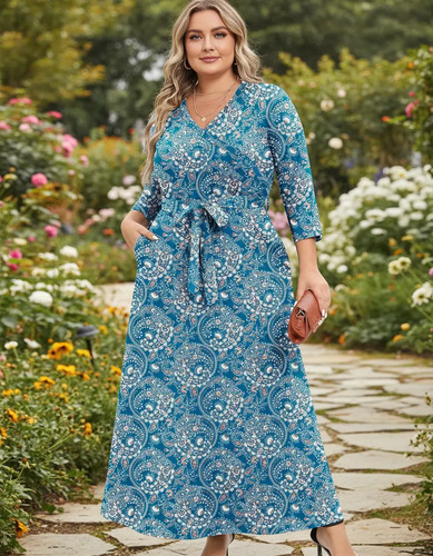 Vestidos De Manga Larga Para Mujer Con Manga 3/4 Elegante