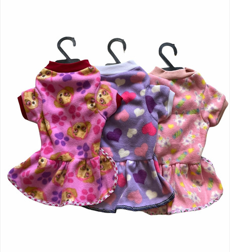 Kit 3 Vestido Roupa Soft Pet Tam. 1 Para Cahorro Cães
