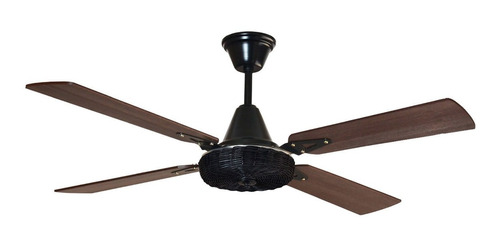 Ventilador De Techo Creta Premium Negro De Madera Nogal