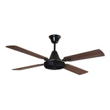 Ventilador De Techo Creta Premium Negro De Madera Nogal