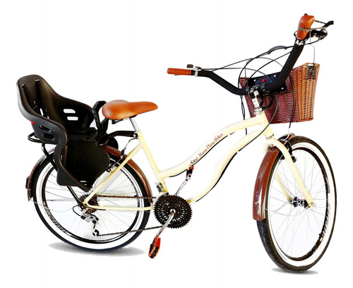 Bicicleta Aro 26 Retrô Com Cadeirinha Infantil Tras