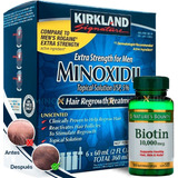 6 Meses Minoxidil 5%  + Biotina Premium 10,000 Mcg 120 Caps