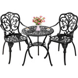 Withniture Bistro Set 3 Piezas Al Aire Libre, Mesa Y Sillas 