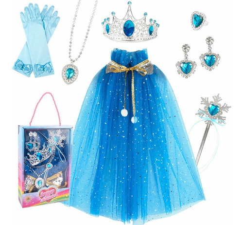 Disfraz De Princesa Frozen Elsa Vestido Y Accesorios