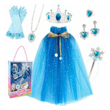 Disfraz De Princesa Frozen Elsa Vestido Y Accesorios