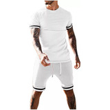 Conjunto Camiseta Manga Curta + Shorts Compridos Masculinos