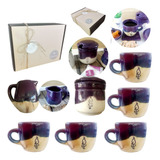 Set Desayuno Taza Kit Artesanal Cerámica Regalo Caja Kvjv125