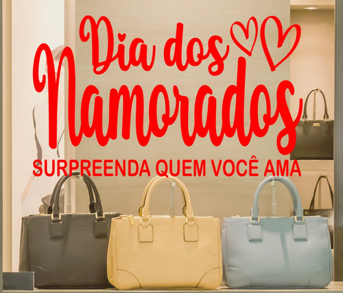 Adesivo Dia Dos Namorados Vitrine Loja Roupa Fachada Médio