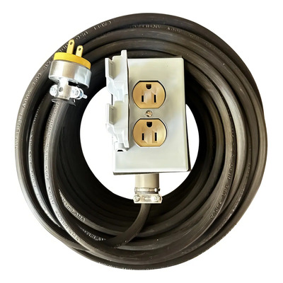 Extensión Uso Rudo 30 Metros 2x12 Doble Contacto Negro ENERPRO | Envío gratis