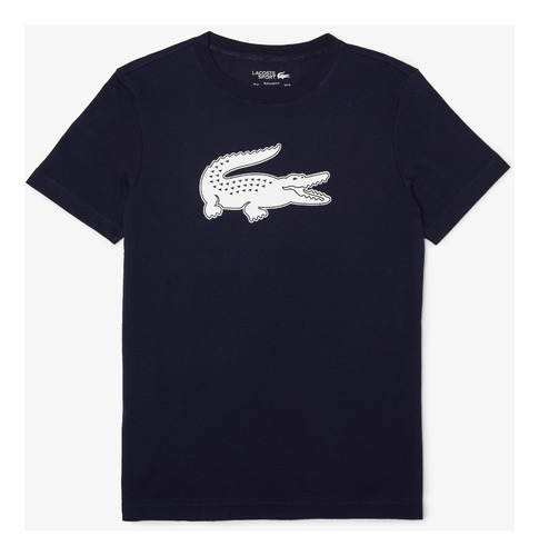 Playera Lacoste Azul Original Casual Logo Cocodrilo Blanco