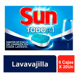 Sun Tabletas Para Maquina Lavavajilla Todo En 1 - 6 X 20un