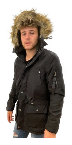 Campera Parka Abrigada Capucha Hombre Gabardina Importada