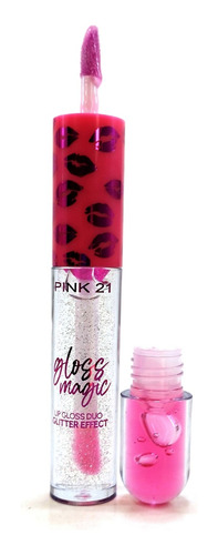 Brillo Labial Glitter Lipgloss 2 En 1 Pink 21 Gloss Magic