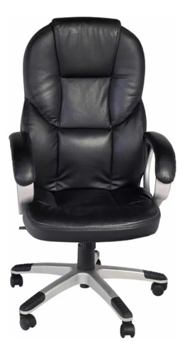 Silla Ejecutiva De Oficina Ergonómica De Piel De Lujo Negra