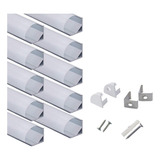 Hunhun Paquete De 10 Canales De Aluminio Led En Forma De V D
