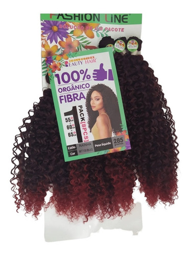 Cabelo Cacheado Orgânico Fashion Line  Rainha 285g  65 Cm