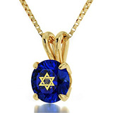 Collar De Estrella Judía De David Chapado En Oro De 24 K