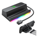 Steam Deck Dock Con Luz Led, Steam Dock 5 En 1 Con Gigabit E