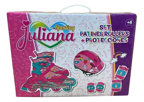 Juliana Set Patines Rollers + Kit De Proteccion Diseño 018