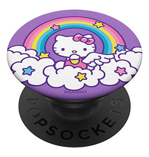 Soporte De Celular  Hello Kitty Rainbow Angel Popsockets Gri