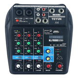 Consola De Mezcla De Sonido Portátil De 4 Canales Bt Audio D