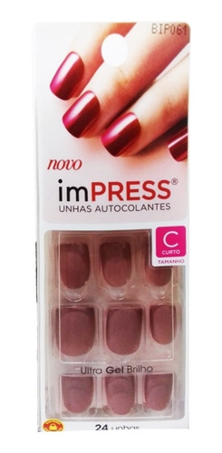 Kiss New York Impress Unhas Autocolantes Curto - Summer Nude