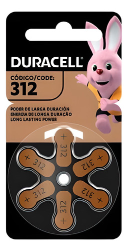 Pila Duracell 312 - Pack De 6 Unidades