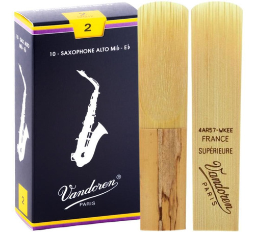 2 Palheta Sax Alto Vandoren Tradicional N° 2 Profissional