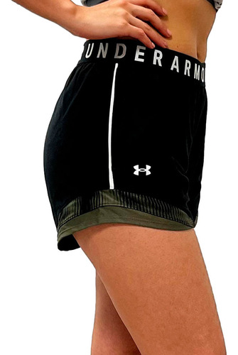 Short Under Armour Play Up 3.0 Trico Training Ngo/vrd Mujer