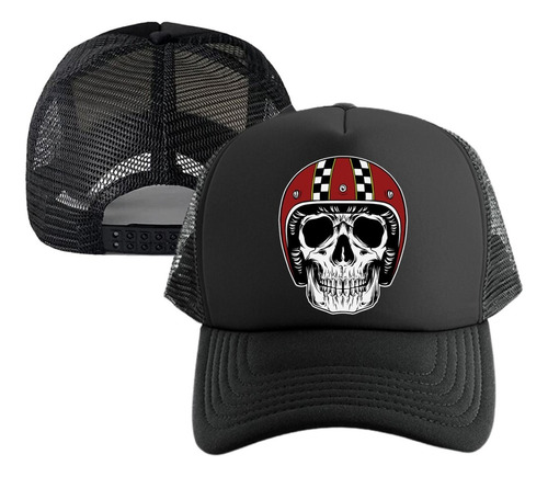 Gorra Motociclista Calavera Cachucha Malla Adulto-niño