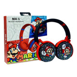 Fone Ouvido Bluetooth 5.0 Headphone Sem Fio Mario Infantil 