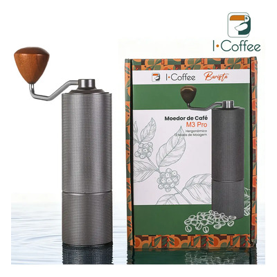 Moedor de Café Manual iCoffee Aço Inoxidável Ajustável Portátil Cinza | Parcelamento sem juros