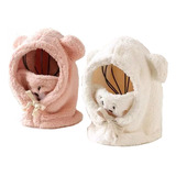 Gorro Cuello Pasamontañas Polar Grueso Kawaii Orejitas 