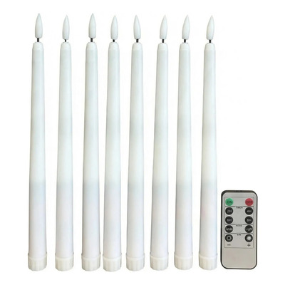 Vela Led Grande Con Llama Realista 6 Pzs. Con Control Remoto
