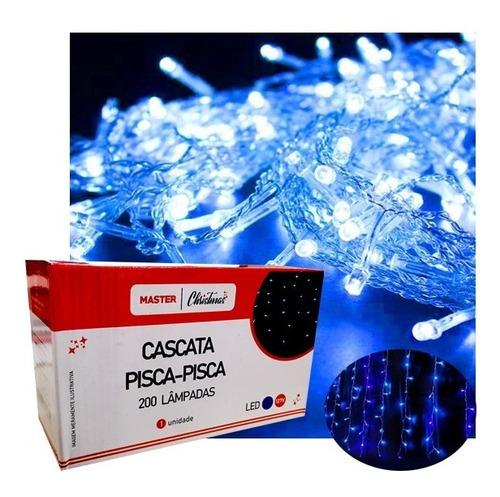 Pisca Pisca 200 Lâmpadas Cascata Led 220v 3.8 Mt + 40cm Cabo