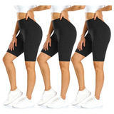 3 Pantalones Cortos De Ciclista Para Mujer Cintura Alta