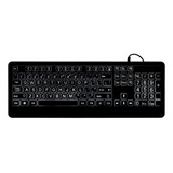 Teclado Con Cable Grandes Letras Blancas En Negrita