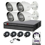 Kit 4 Bullet 2mp Con Audio Dvr 8ch Dahua 1080p Fullhd 30fps H.265  Disco 1tb Purpura